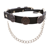 Shotgun Shell Black Faux Leather Boot Straps (Pair)